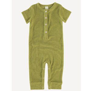 Kate Quinn Clover Green Short Sleeve Sport Union Suit in Terry - 12-18 Months